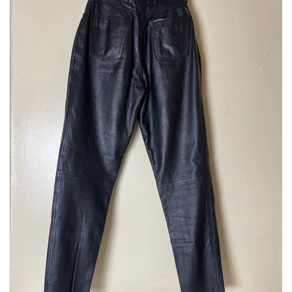 Harley Davidson Leather Motorcycle Riding Pants Black Women's Reg fit Size 34/6 - Picture 3 of 10